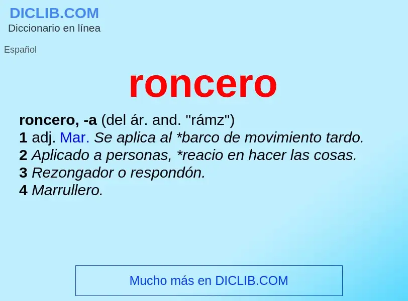 ¿Qué es roncero? - significado y definición