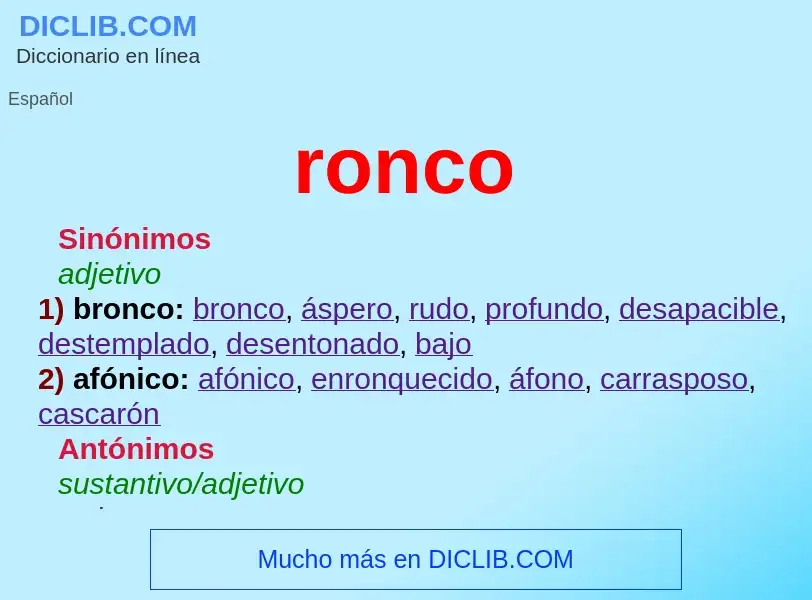 What is ronco - meaning and definition