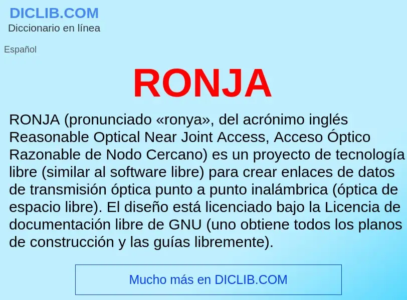 ¿Qué es RONJA? - significado y definición