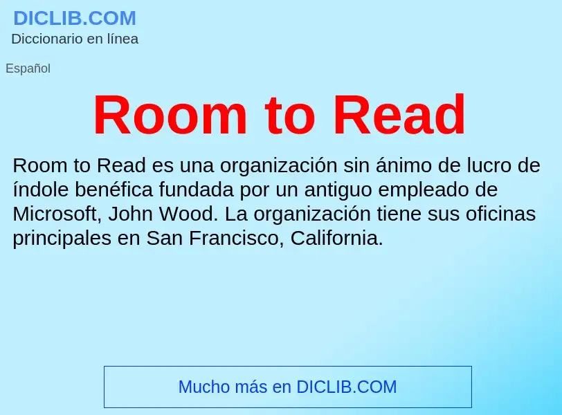 Che cos'è Room to Read - definizione