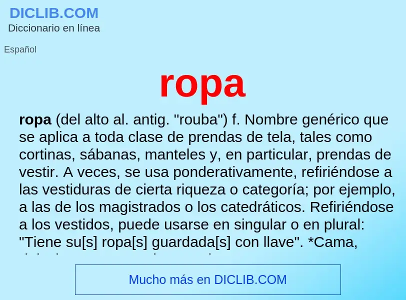 ¿Qué es ropa? - significado y definición