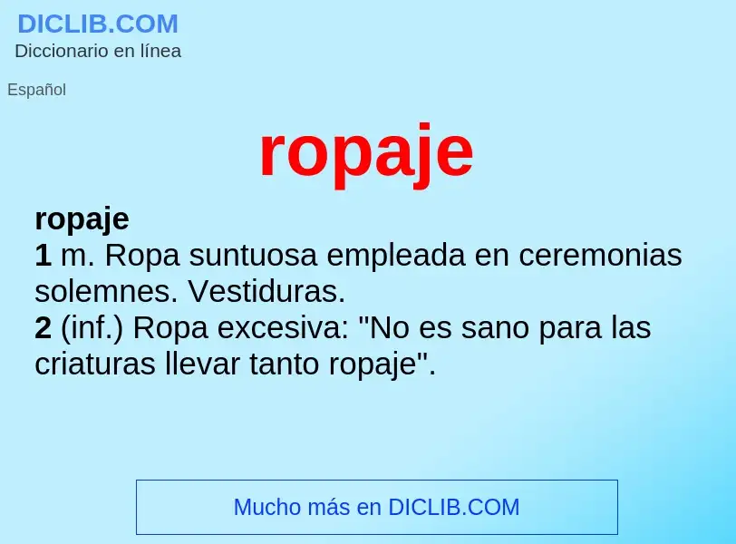 ¿Qué es ropaje? - significado y definición