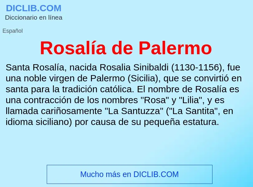 ¿Qué es Rosalía de Palermo? - significado y definición