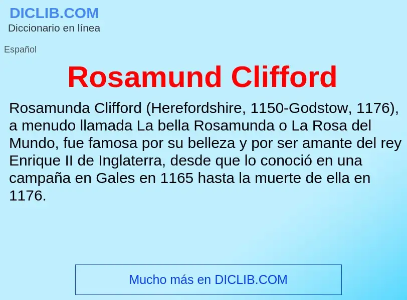 Что такое Rosamund Clifford - определение