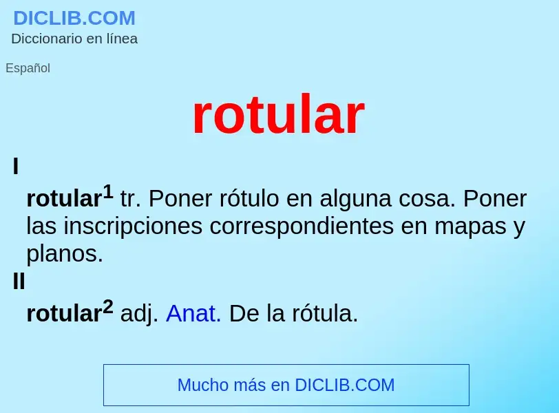 What is rotular - definition