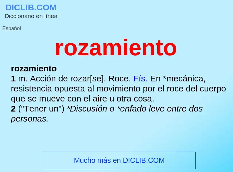 What is rozamiento - definition