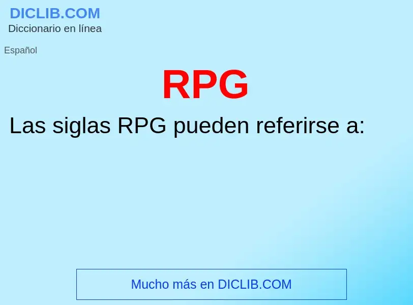 ¿Qué es RPG? - significado y definición