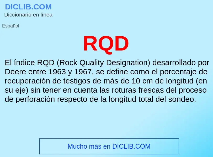 ¿Qué es RQD? - significado y definición