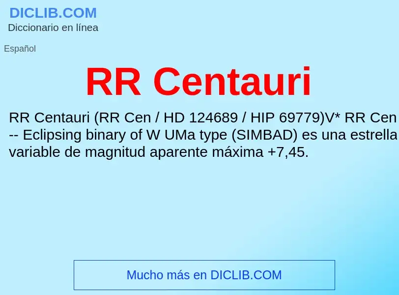 ¿Qué es RR Centauri? - significado y definición