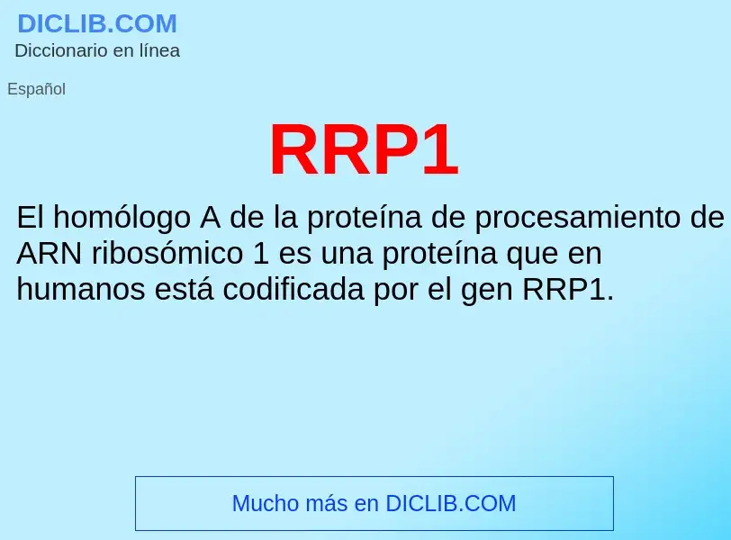 ¿Qué es RRP1? - significado y definición