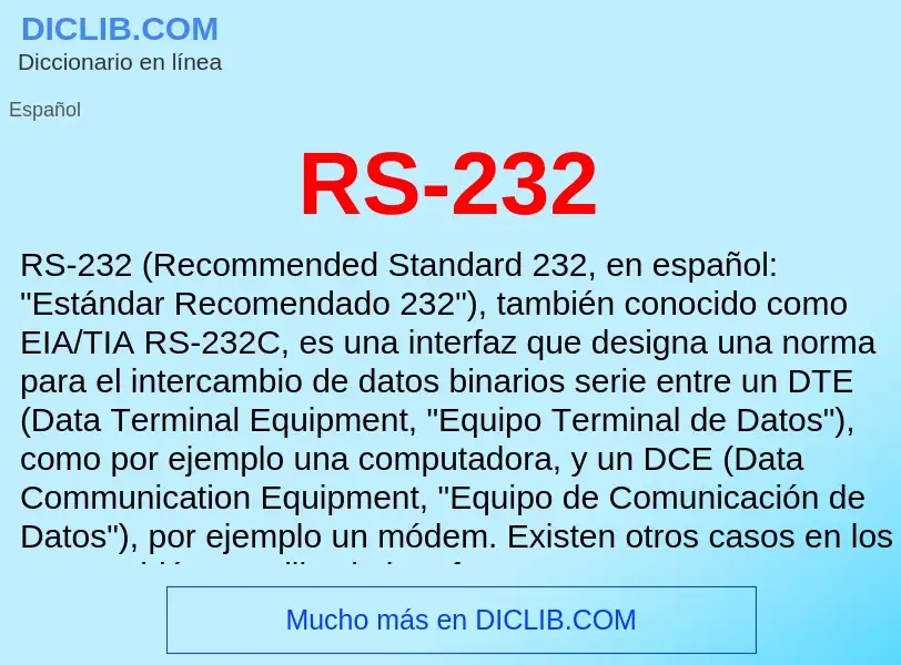 ¿Qué es RS-232? - significado y definición