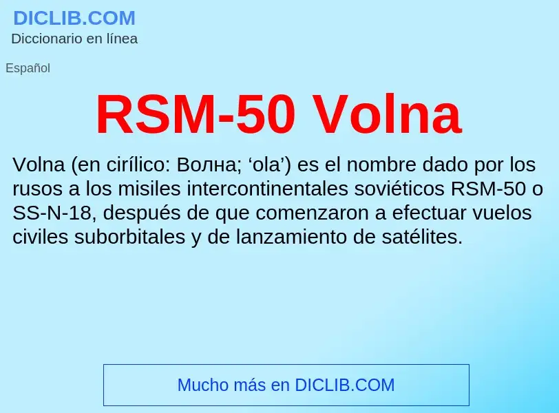 Wat is RSM-50 Volna - definition