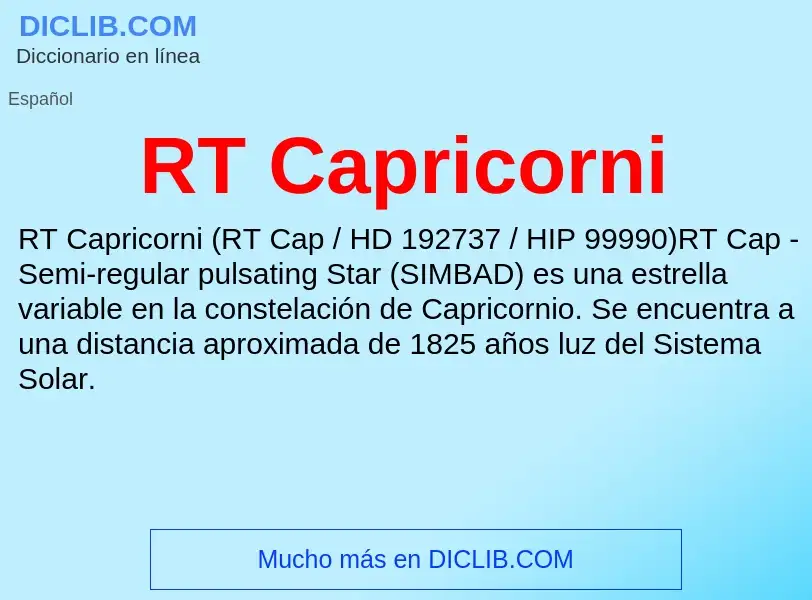 Wat is RT Capricorni - definition