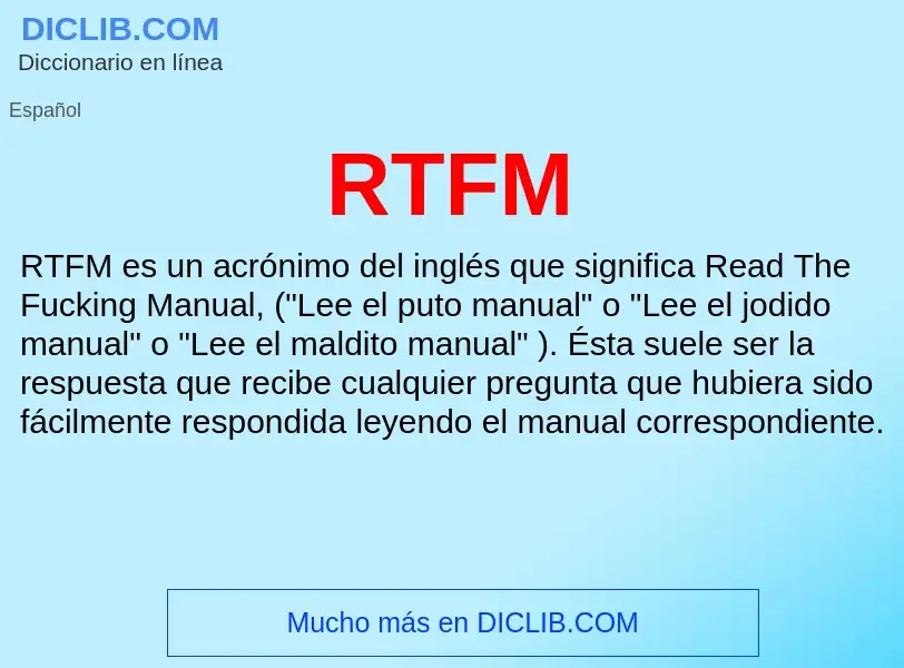 Che cos'è RTFM - definizione