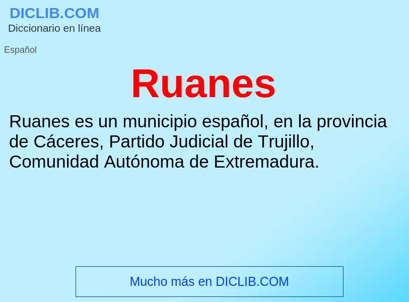 ¿Qué es Ruanes? - significado y definición