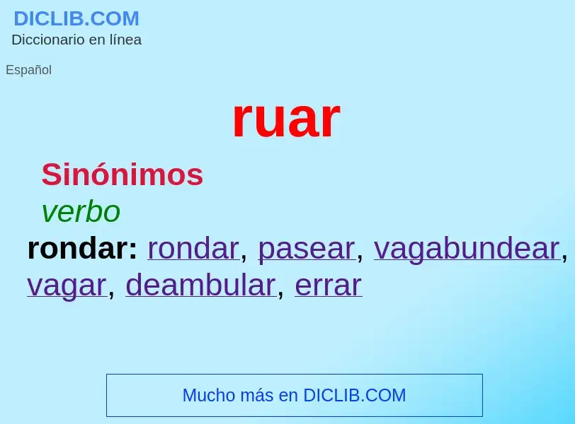 ¿Qué es ruar? - significado y definición