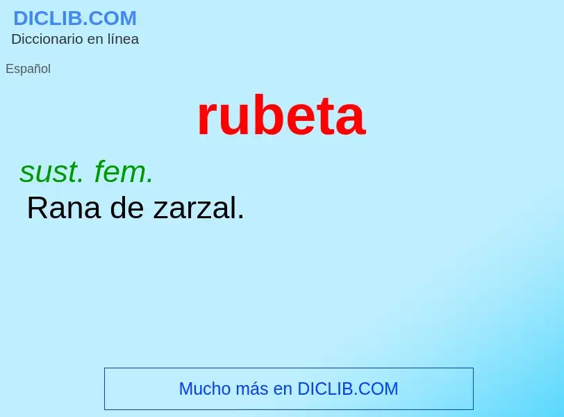 ¿Qué es rubeta? - significado y definición