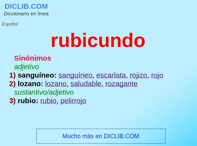 What is rubicundo - definition