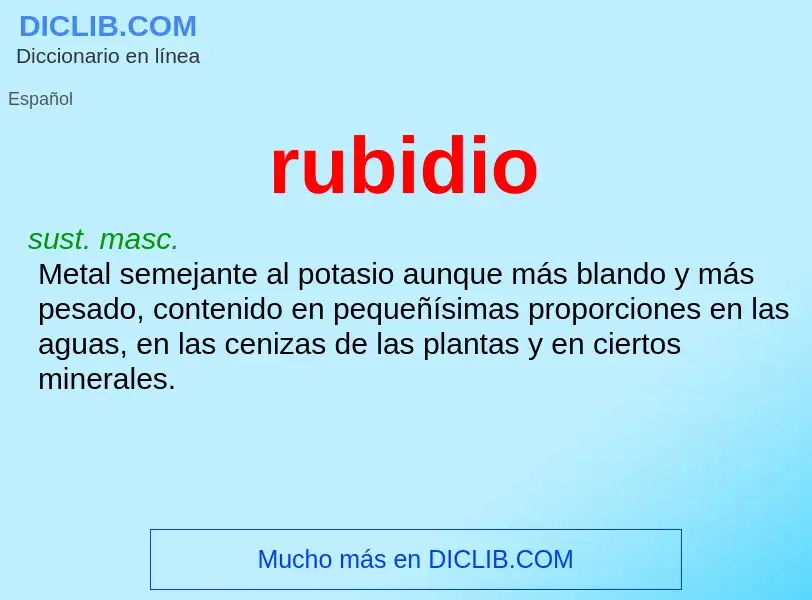 ¿Qué es rubidio? - significado y definición