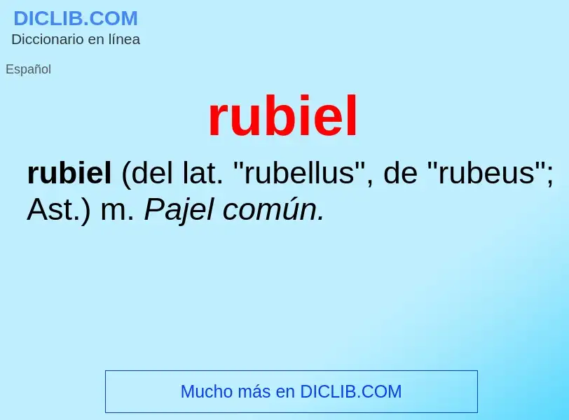 Wat is rubiel - definition