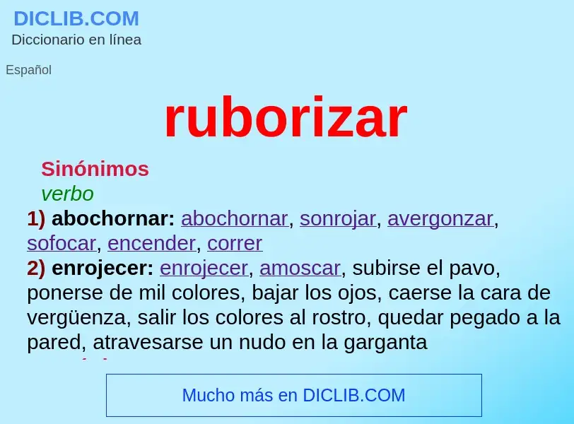 What is ruborizar - definition