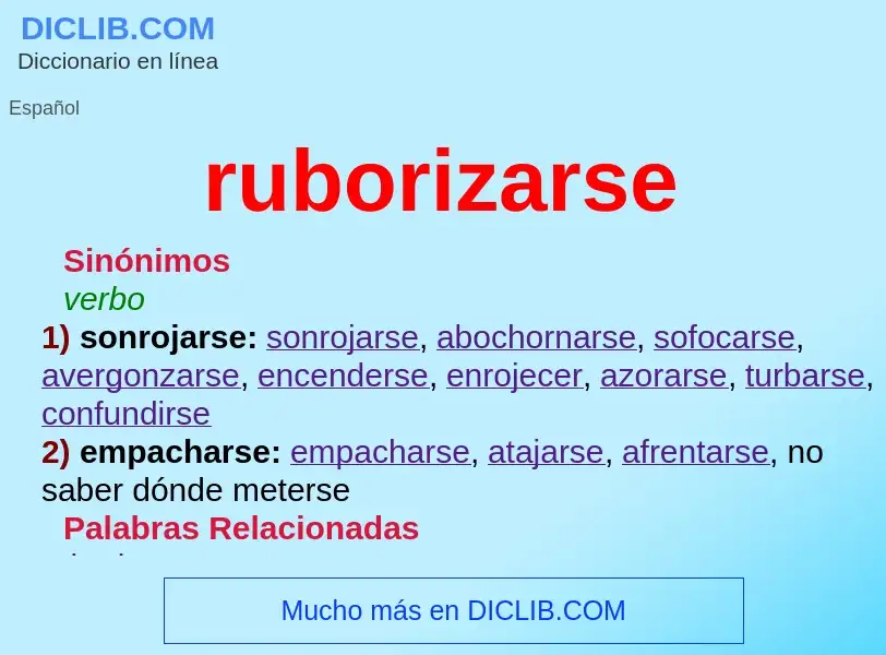 What is ruborizarse - meaning and definition