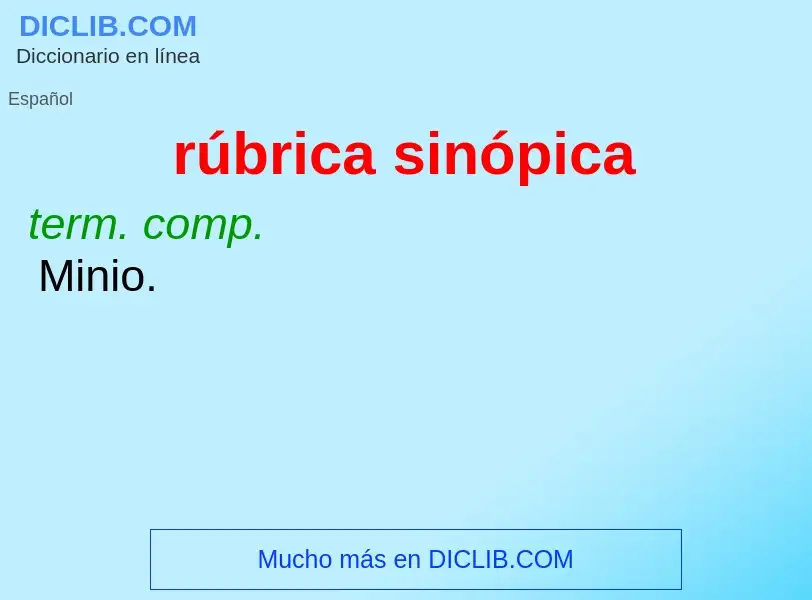 Wat is rúbrica sinópica - definition