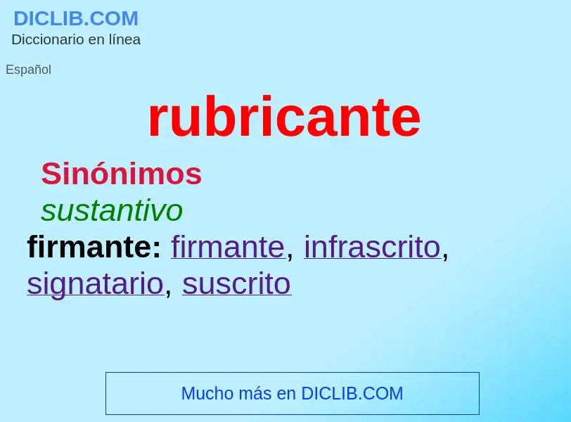 ¿Qué es rubricante? - significado y definición