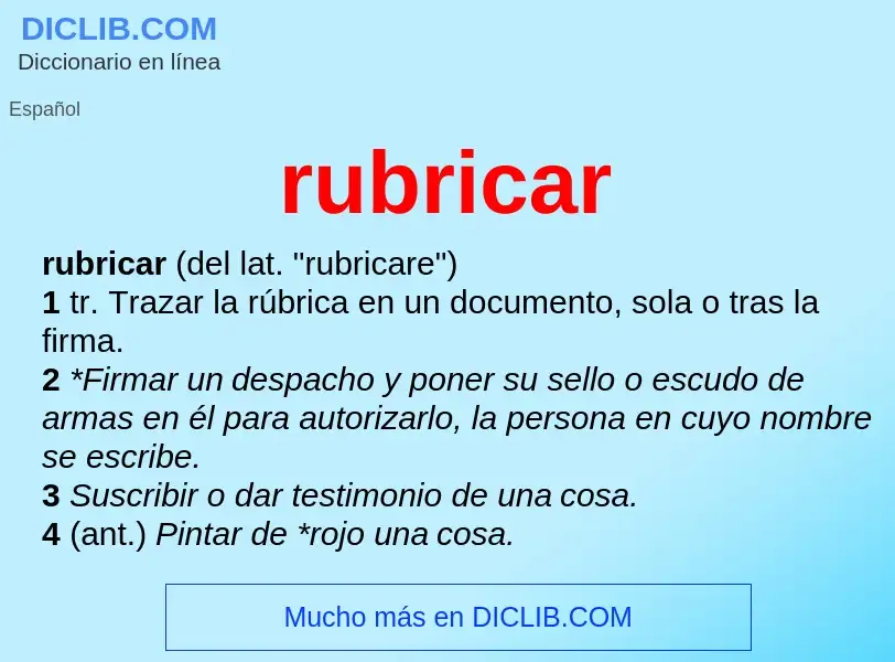 What is rubricar - definition