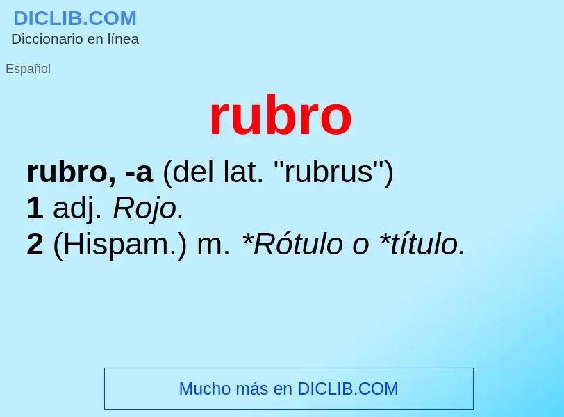 ¿Qué es rubro? - significado y definición