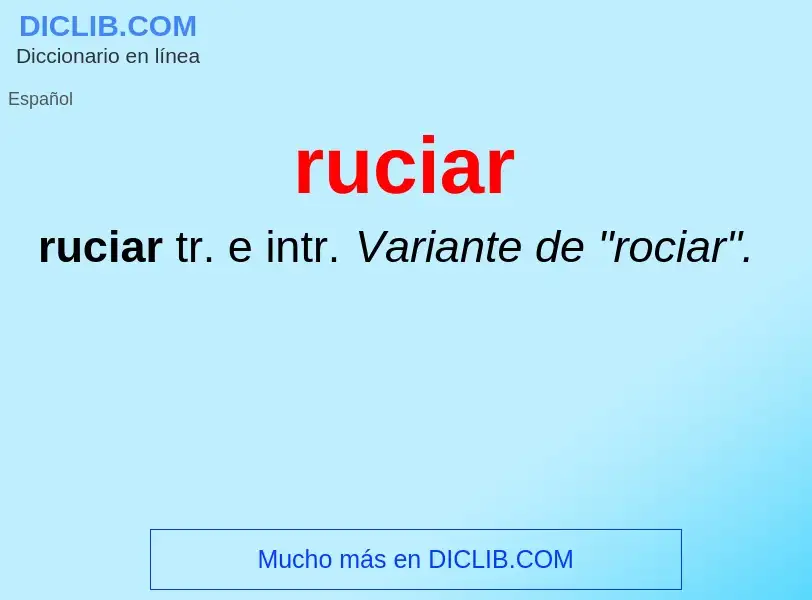 Wat is ruciar - definition