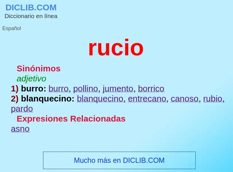 ¿Qué es rucio? - significado y definición