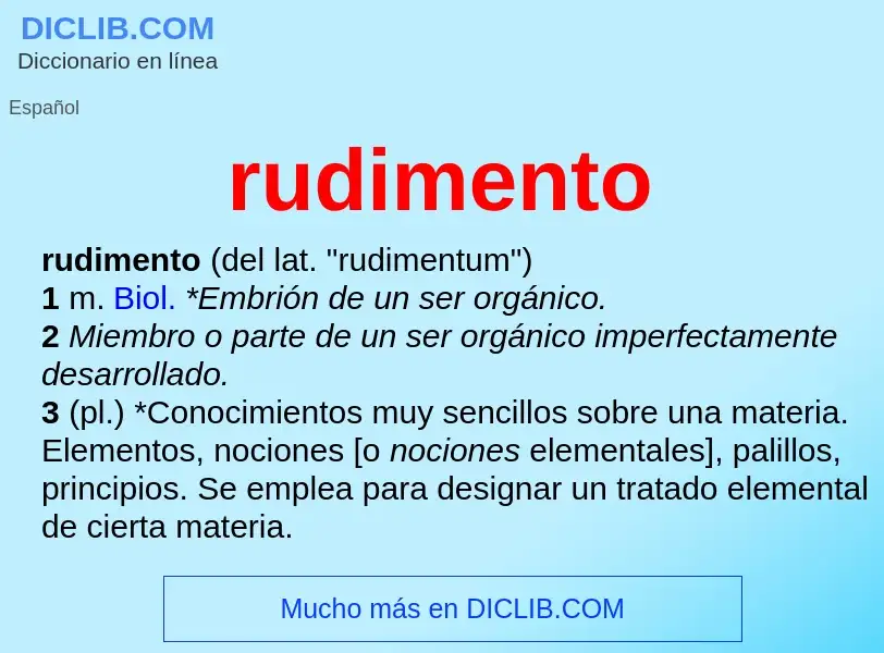 ¿Qué es rudimento? - significado y definición