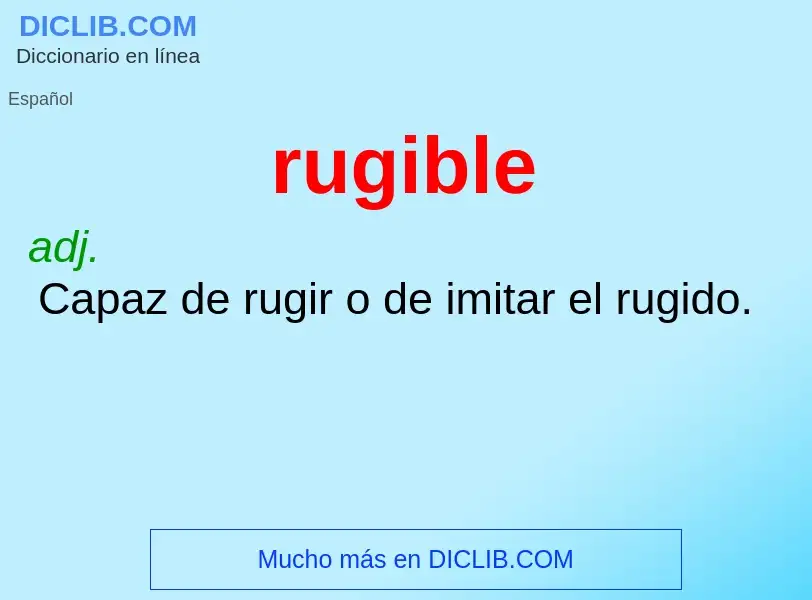 ¿Qué es rugible? - significado y definición