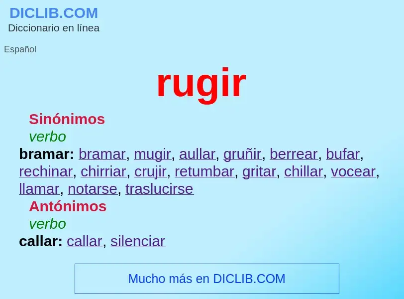 O que é rugir - definição, significado, conceito