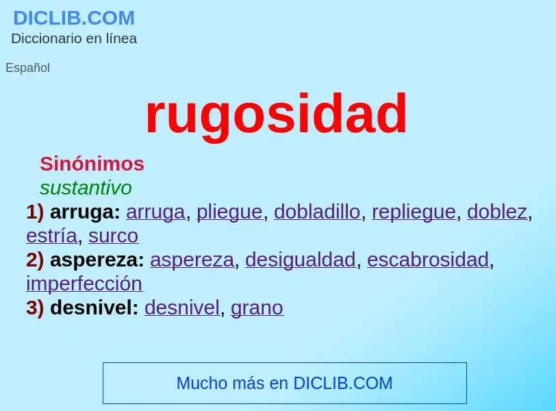 What is rugosidad - definition