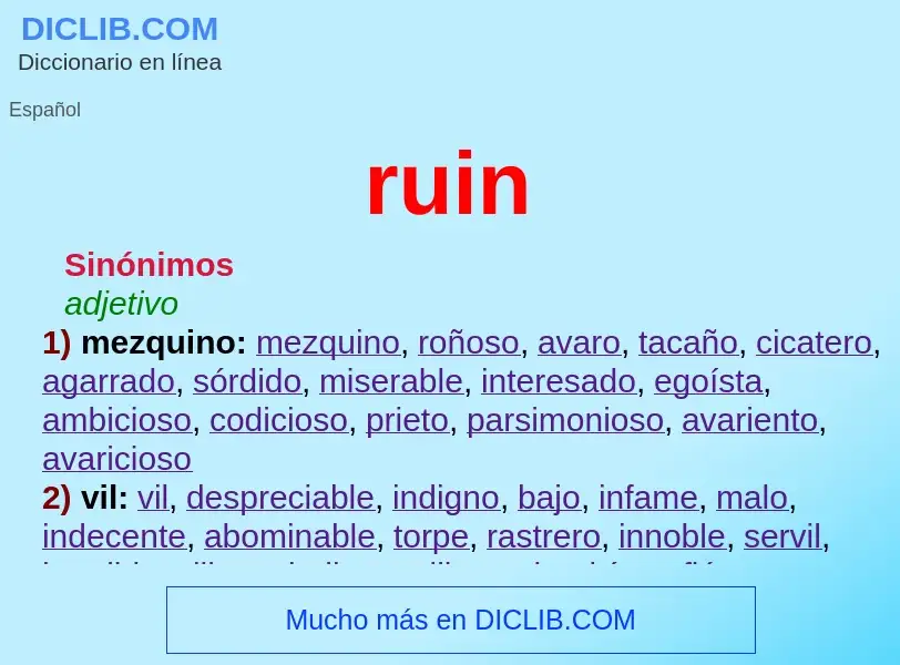 What is ruin - meaning and definition