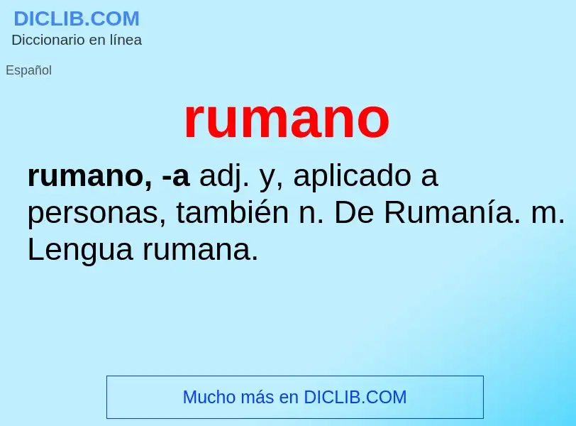 Wat is rumano - definition