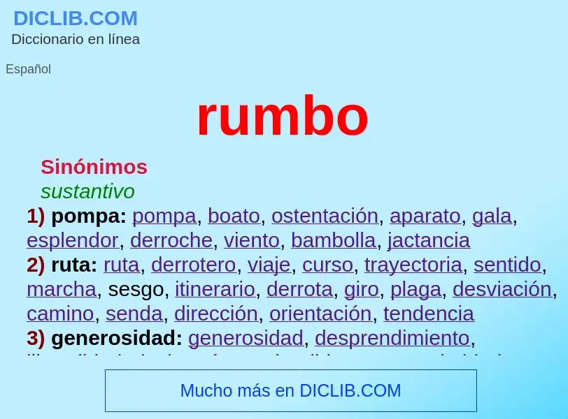 Was ist rumbo - Definition