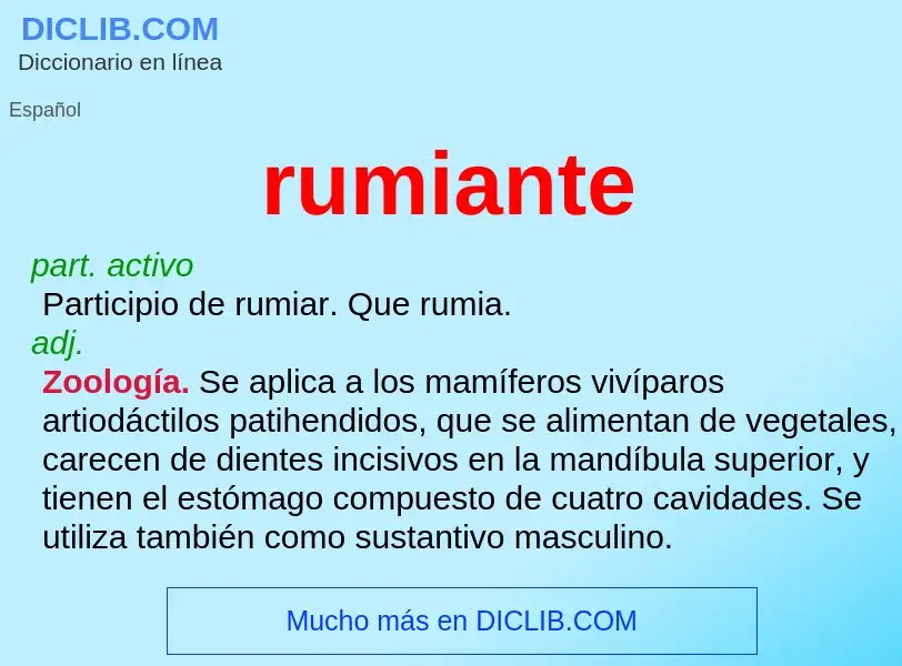 Was ist rumiante - Definition