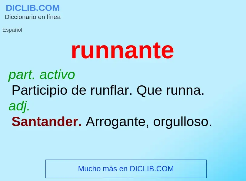 ¿Qué es runnante? - significado y definición