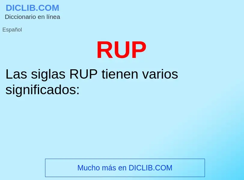 Wat is RUP - definition