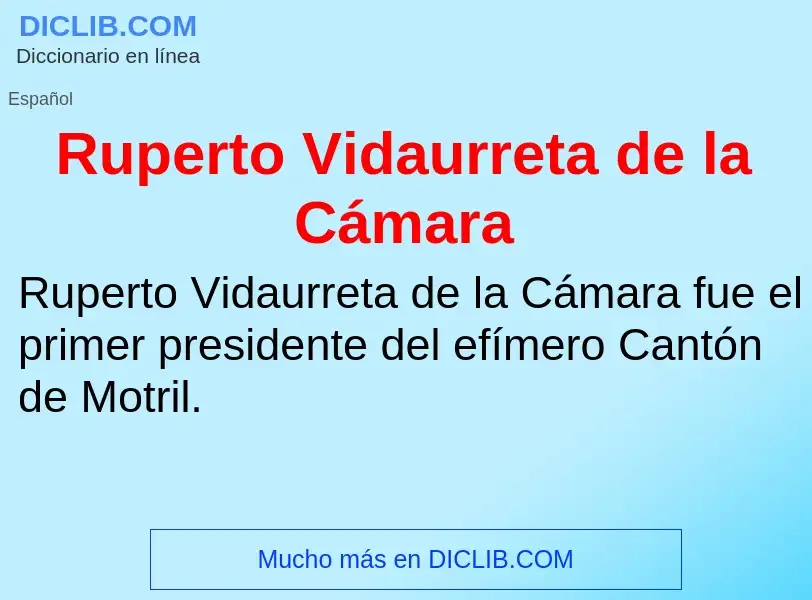 What is Ruperto Vidaurreta de la Cámara - meaning and definition