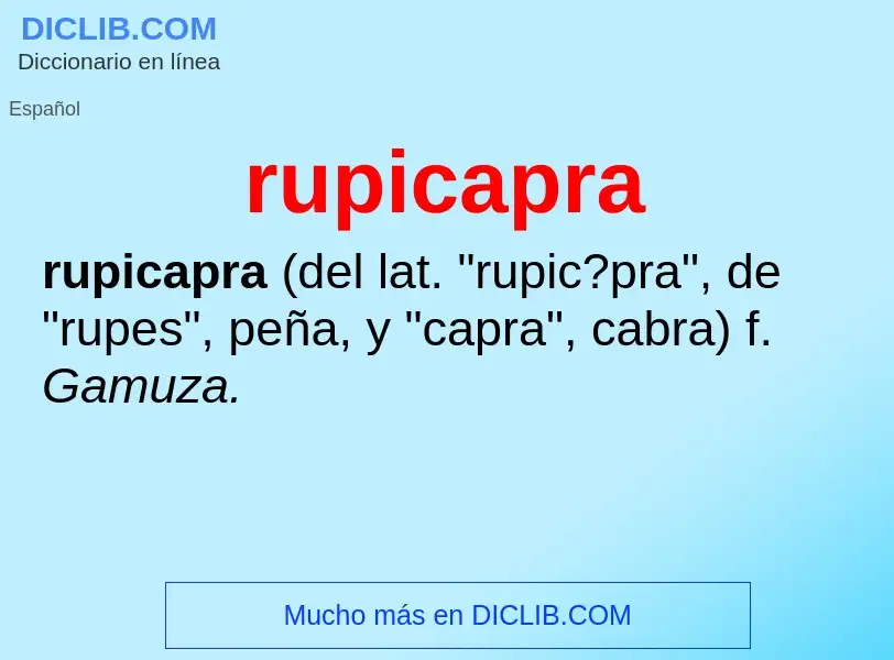 ¿Qué es rupicapra? - significado y definición