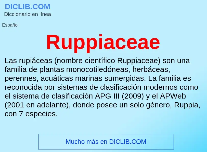 ¿Qué es Ruppiaceae? - significado y definición