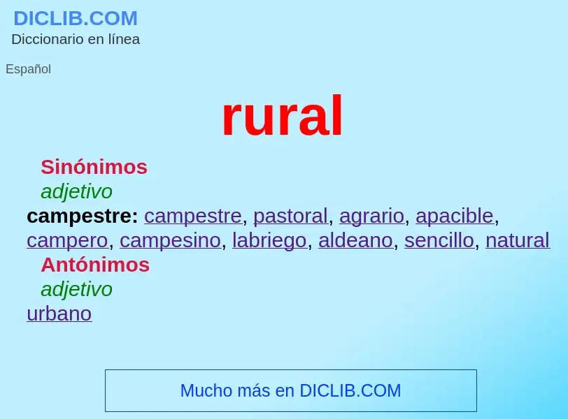 What is rural - definition