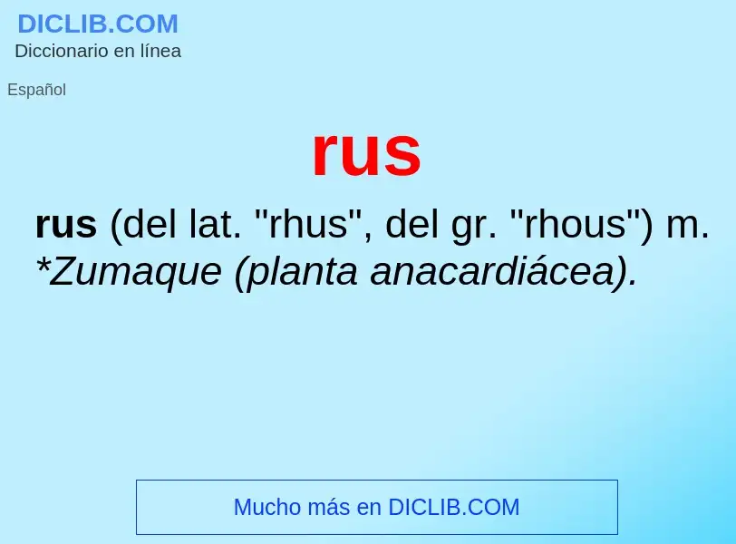 Wat is rus - definition