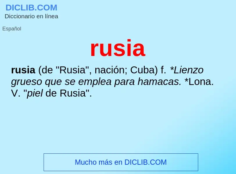 What is rusia - meaning and definition