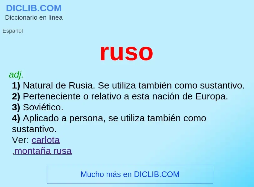 What is ruso - meaning and definition