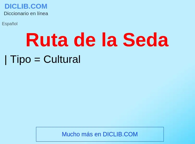 ¿Qué es Ruta de la Seda? - significado y definición